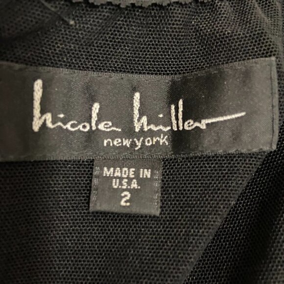 Nicole Miller New York Black Ruched V-Neck Long Dress Gown, 2 - Picture 10 of 11